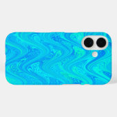 Marmerend Blauw Groen Patroon Case-Mate iPhone Case (Achterkant (horizontaal))