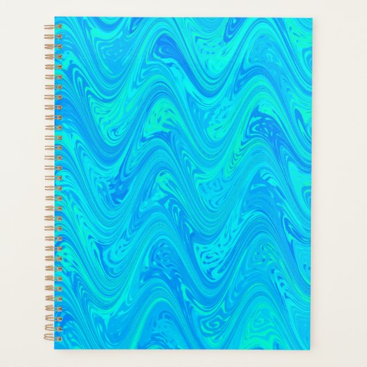 Marmerend Blauw Groen Patroon Planner (Voorkant)