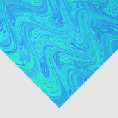 Marmerend Blauw Groen Patroon Tissuepapier (Detail)