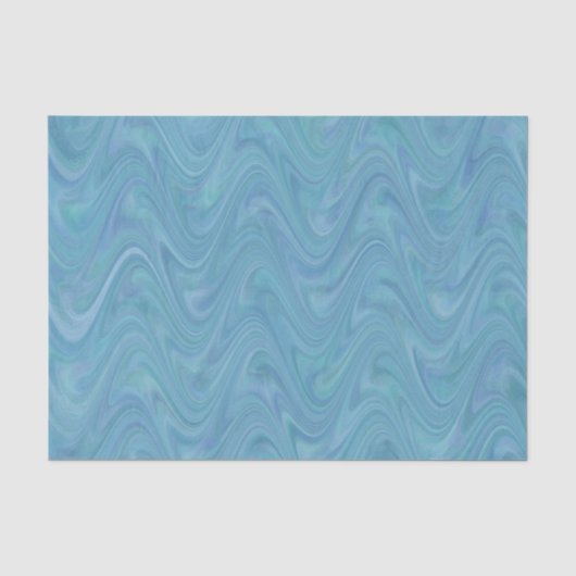 Marmerend Blauw Groen Patroon Tissuepapier (Voorkant)