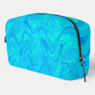 Marmerend blauwgroen patroon cosmeticstas toilettasje