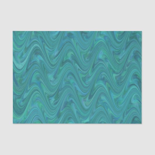 Marmerend groen blauw patroon tissuepapier (Voorkant)