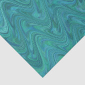 Marmerend groen blauw patroon tissuepapier (Detail)