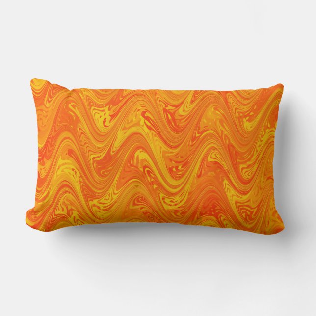 Marmerend Oranje geel rood patroon Kussen (Voorkant)