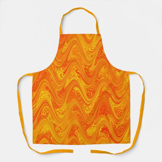 Marmerend Oranje geel rood patroon Schort (Voorkant)