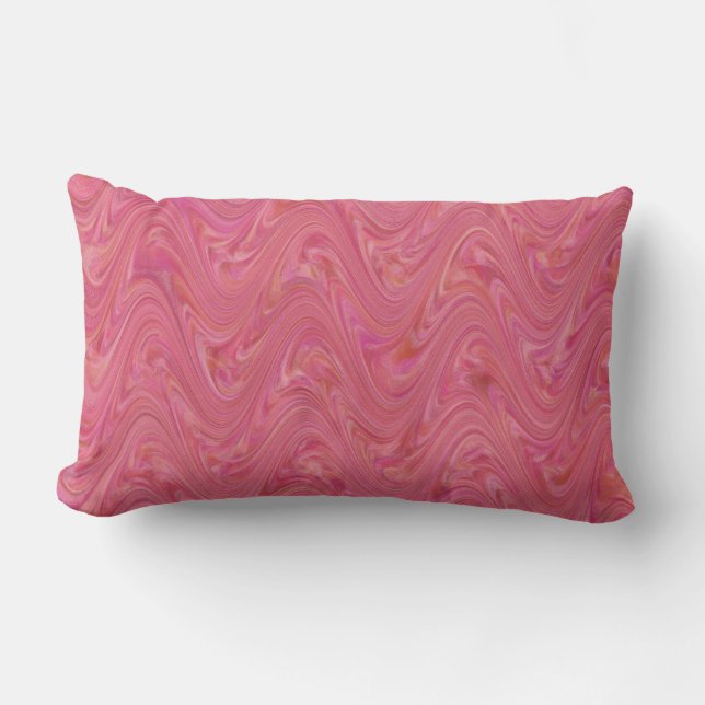 Marmerend roze patroon kussen (Voorkant)
