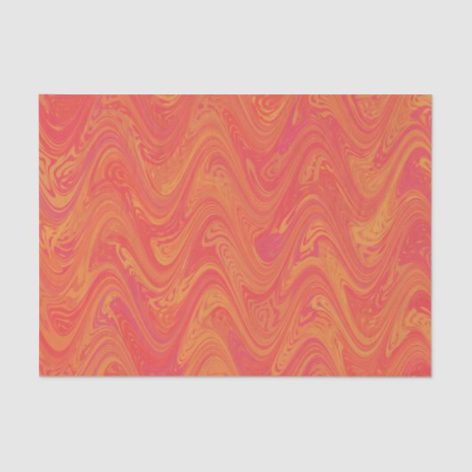 Marmerend Sinaasappel Roze Rood Patroon Tissuepapier (Voorkant)