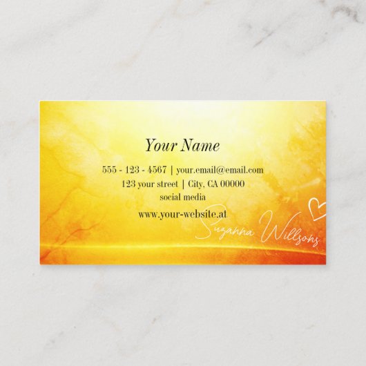 Marmergeel Sinaasappel gebogen decor uitstekend Visitekaartje (Achterkant)