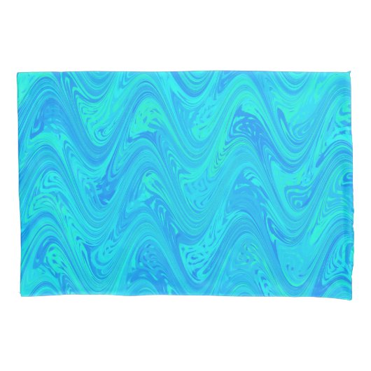 Marmering Blauw Groen Patroon Kussensloop (Voorkant)