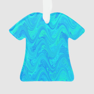 Marmering Blauw Groen Patroon Ornament