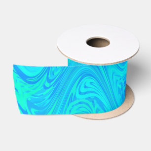 Marmering Blauw Groen Patroon Satijnen Lint