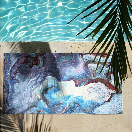 Marmering Blauw Strandlaken
