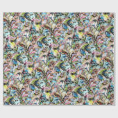 Marmering Blue Roze Lime Green Black Art Patroon Cadeaupapier (Vlak)