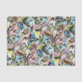 Marmering Blue Roze Lime Green Black Art Patroon Tissuepapier (Voorkant)