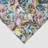 Marmering Blue Roze Lime Green Black Art Patroon Tissuepapier (Detail)