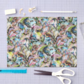 Marmering Blue Roze Lime Green Black Art Patroon Tissuepapier (Craft)
