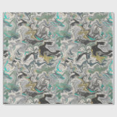 Marmering met turkoois aderen cadeaupapier (Vlak)