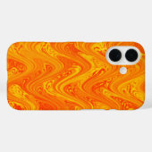 Marmering Oranje Geel Rood Patroon Case-Mate iPhone Case (Achterkant (horizontaal))
