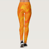 Marmering Oranje Geel Rood Patroon Leggings (Achterkant)