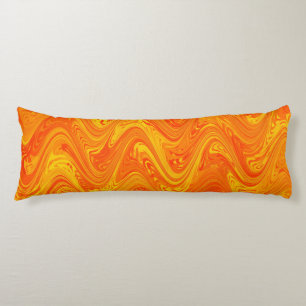 Marmering Oranje Geel Rood Patroon Lichaamskussen