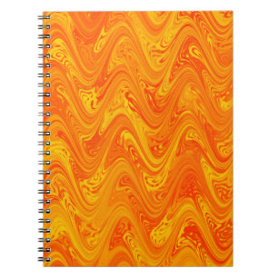 Marmering Oranje Geel Rood Patroon Notitieboek