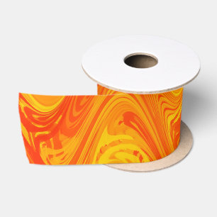 Marmering Oranje Geel Rood Patroon Satijnen Lint
