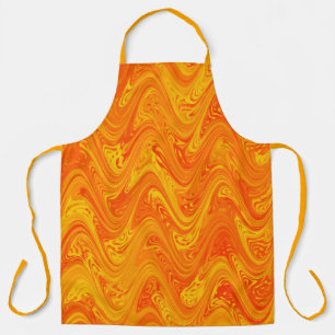 Marmering Oranje Geel Rood Patroon Schort