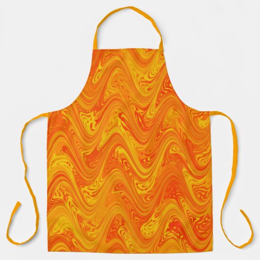 Marmering Oranje Geel Rood Patroon Schort (Voorkant)