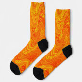 Marmering Oranje Geel Rood Patroon Sokken (Links)