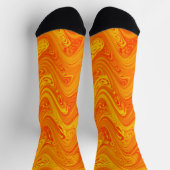 Marmering Oranje Geel Rood Patroon Sokken (Top)