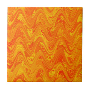 Marmering Oranje Geel Rood Patroon Tegeltje