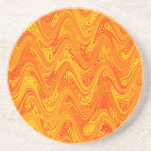 Marmering Oranje Geel Rood Patroon Zandsteen Onderzetter