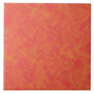 Marmering Oranje Patroon Tegeltje