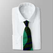 Marmering Retro Blue Green Dot Wave Stropdas (Gebonden)