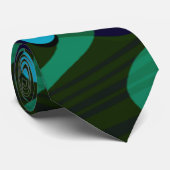 Marmering Retro Blue Green Dot Wave Stropdas (Opgerold)
