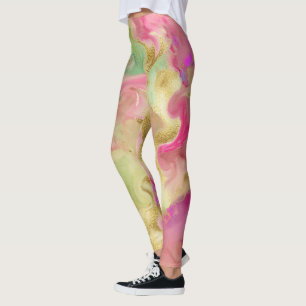 Marmering van abstracte waterverf met rooffunky leggings