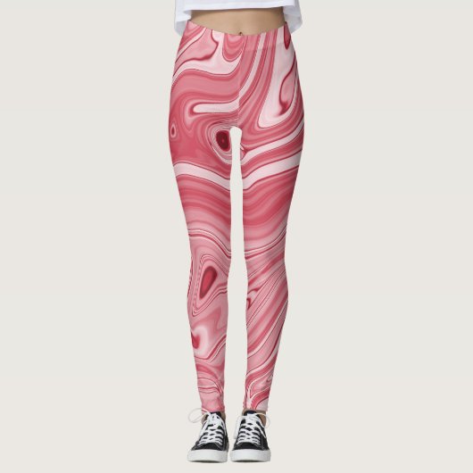 Marmeringskunst: rode Abstracte elegantie. Leggings (Voorkant)