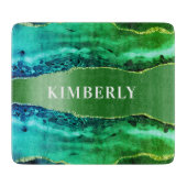 marmernaam van de marmer van Emerald green agate Snijplank (Voorkant)