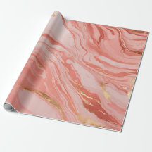 Marmerperzik rood roze goud inpakpapier
