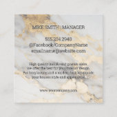 Marmerplaat Gold White Vierkante Visitekaartje (Achterkant)