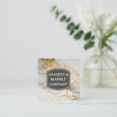 Marmerplaat Gold White Vierkante Visitekaartje (Staand voorkant)