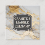 Marmerplaat Gold White Vierkante Visitekaartje (Voorkant)