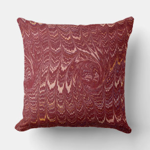 marmerprint in baksteenrood kussen