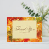 Marmerrood, sinaasappel, goud, geel bedankkaart (Staand voorkant)