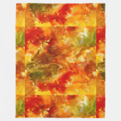 Marmerrood, sinaasappel, goud, geel fleece deken (Voorkant)