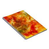 Marmerrood, sinaasappel, goud, & geel notitieboek (Rechterzijde)