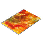 Marmerrood, sinaasappel, goud, & geel notitieboek (Linkerzijde)