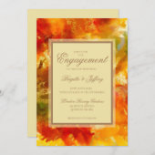 Marmerrood, sinaasappel, goud, geel save the date (Voorkant / Achterkant)