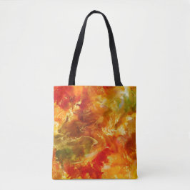 Marmerrood, sinaasappel, goud, inktprint canvas ta tote bag
