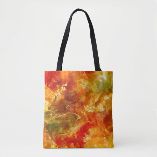 Marmerrood, sinaasappel, goud, inktprint canvas ta tote bag (Voorkant)